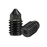 2 Pack Hardened Steel Nozzles, High-Temperature Nozzle for X1/C P1P/S Upgraded Kobra 3/S1 Comb 3D Printer (0.6mm)
