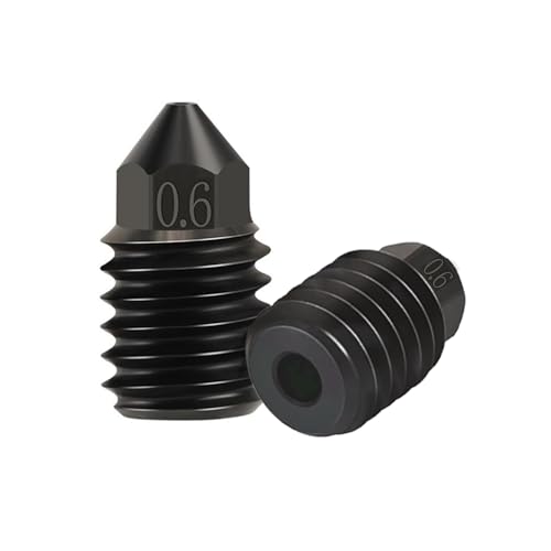 2 Pack Hardened Steel Nozzles, High-Temperature Nozzle for X1/C P1P/S Upgraded Kobra 3/S1 Comb 3D Printer (0.6mm)