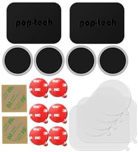 pop-tech Phone Magnet Plate with Sticky Adhesive Backing Replacement Tapes Metal Plate for iPad iPhone in Car Home Grip Mount Base for Samsung etc