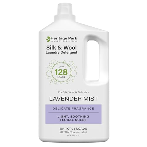Heritage Park Silk & Wool All-Natural Lavender Mist Scent, pH-Neutral Laundry Detergent - Enzyme-Free, Concentrated Up to 128 loads (64 fl oz)