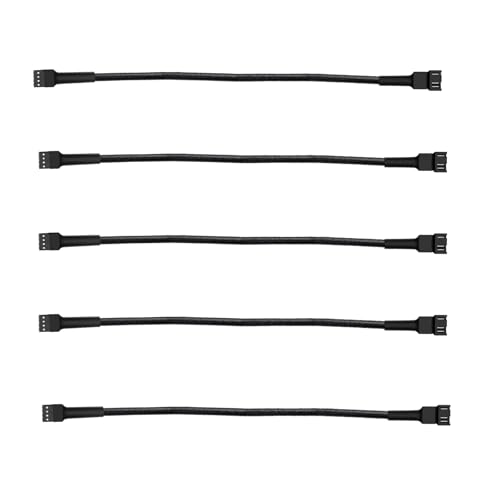 Image of 3 Pin / 4-Pin pc Fan Extension Cable(12 inch 30cm, Black) (pwm Fan Extension Cable 5 Pack)