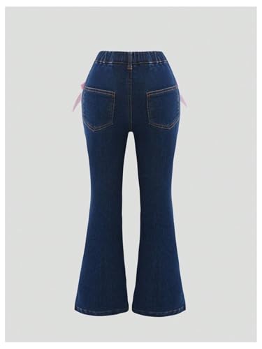 Floerns Girl's Bell Bottom Flare Jeans Cute Lace Up Bow Side Y2k Denim Pants2