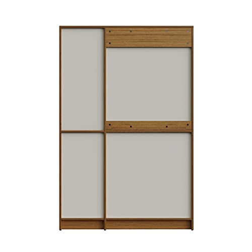 Image of Wakefit Wardrobe | 1 Year Warranty | Engineered Wood Almirah, Cupboard for Clothes Storage | 3 Door, Mirror, 1 Drawer, 1 Hanging Space | Organza Plus - Urban Teak