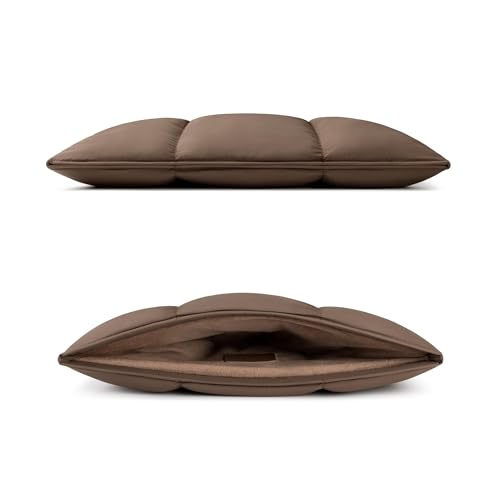 Image of Comfyable Puffy Laptop Sleeve 13 Inch 14 Inch, Quilted Puffer Laptop Carrying Case, Pillow Case Compatible with MacBook Air M4 2025 M3 M2 M1, MacBook Pro M4 Pro /Max, Mocha Brown