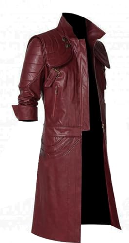 SpazeUp Costume 5 Cosplay Maroon Leather Trench Coat Men - Costume 4 Black Leather Gothic Hooded Jacket Coat3