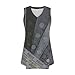 Womens Summer Tank Tops Vintage Graphic Sleeveless Pleated V Neck Tops Casual Loose Fit Tee Shirts Outfits Clothes Gray