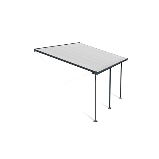 Palram Canopia Pergola Patio Cover Feria 3x4.25 Aluminum structure for Year-Round Use - Grey