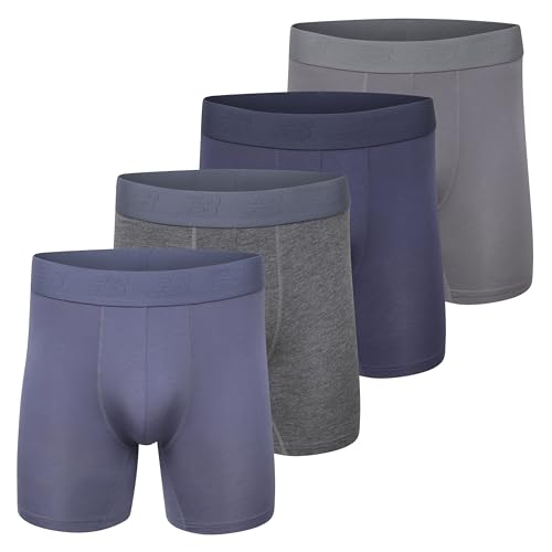 New Balance Men's Ultra Smooth Microfiber Lightweight Breathable Performance Boxer Brief Underwear (4 Pack)