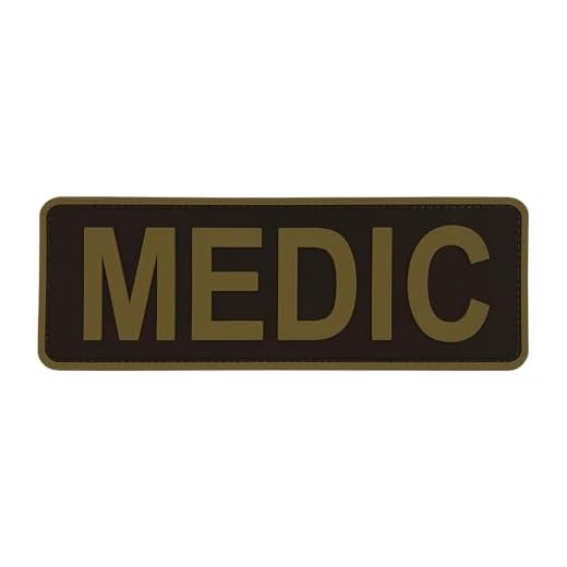 uuKen Medic Patch 8.5"×3" PVC Medic Patches with Hook Fastener Back for Tactical Bag Backpack Vest Clothing Uniform Jacket (Coyote Tan, L 8.5"×3")