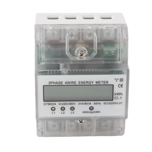 Image of 220 /380V 5-80A Power Meter, Consumption Digital Electric Power Meter, 4P Three Phase KWh Meter with LCD, Frequency 50Hz