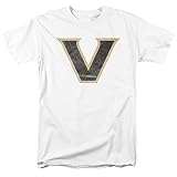 Vanderbilt University Official Distressed Primary Unisex Adult T-Shirt, White, Medium