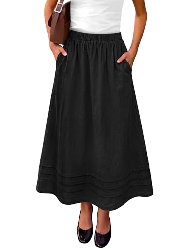 ANRABESS Womens Maxi Skirt 2026 Summer Boho Flowy Tiered Casual