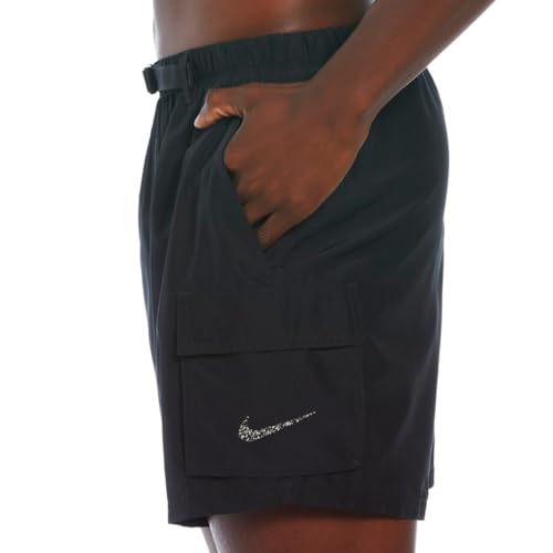 NIKE SWIM Nike 5 Volley Short Swimwear Cover Up, 001-Black, X-Large para Hombre