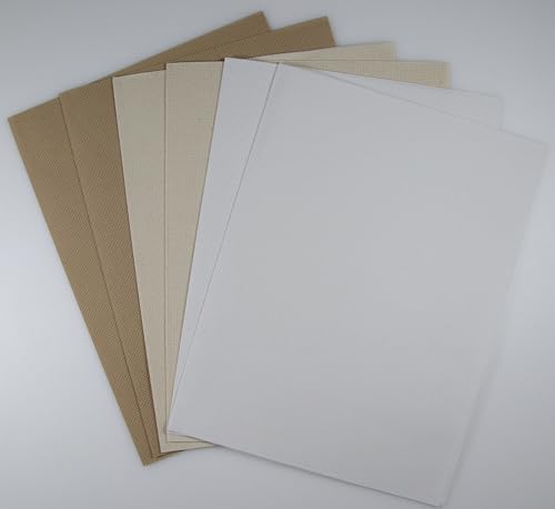 Image of KCS 4 /6 pc of 12 inch x 18 inch (30cmx45cm) 18CT Counted Cotton Aida Cloth Cross Stitch Fabric (6 pc, White+Oatmeal+Khaki)