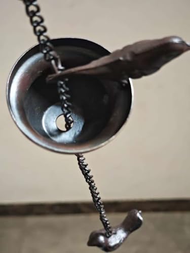 7.9FT (8 Cups) / 9.5FT (10 Cups) / 11.1FT (12 Cups) Rain Chains for Gutters, Rustic Iron Decor with Anti-Rust Coating, Alternative to Traditional Downspouts, Easy to Hang Outside (7.9FT)