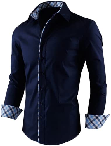 Image of Zombom Combo of Men's Solid Regular Fit Cotton Blend Full Sleeve Casual Shirts (Pack of 2)