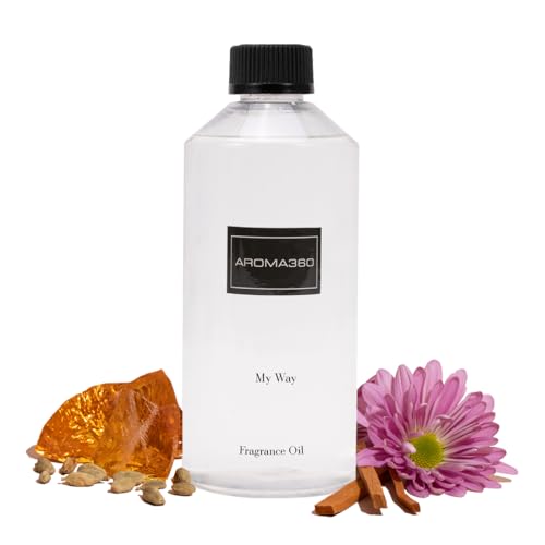 Aroma360 – My Way Fragrance Oil Blend | Hotel Inspired for Luxury Essential Oil Diffusers | Aromatherapy Scent Diffuser Oil | Lush Sandalwood, Warm Cedar, and Delicate Florals. – 500ML