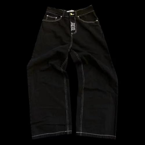 Y2K Streetwear Loose Jeans Men's Hip-hop Printed Gothic Pants high Waist Wide Leg Harajuku Hip-hop Wide Leg Pants3