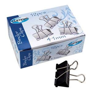 Black Binder Clips Large Paper Clamps Foldback Bulldog Clips for Office Stationery, Printer Paper (144 Pcs, 41mm)
