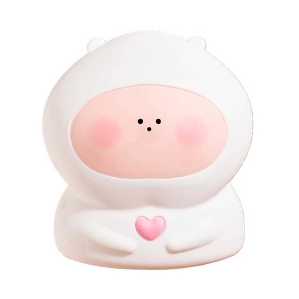 Luz nocturna for niños, carga USB Luz de noche de silicona LED colorida con batería de 1200 mAh, brillo ajustable Linda luz de noche for mascotas for mujeres, bebés, niñas, niños, dormitorio ( Color :
