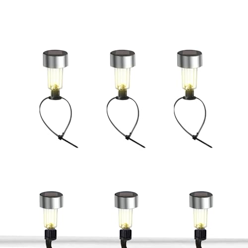 Sucritude Luces Solares Para Valla - 6 Luces Solares Para Terraza - Lámparas LED De Colores Impermeables Con Sujeción Para Piscina Interior Árbol Jardín Patio