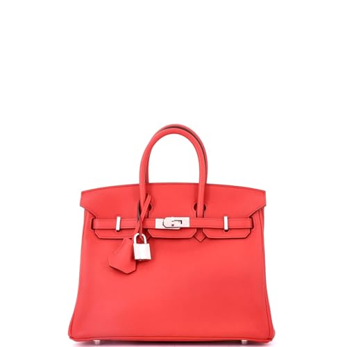 Hermès, Pre-Loved Birkin Handbag Red Swift with Palladium Hardware 25,