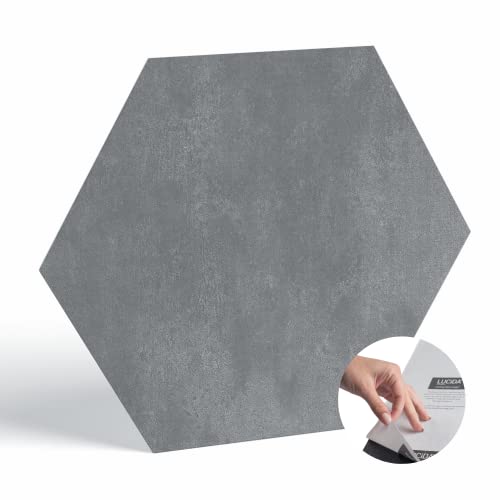 Lucida Surfaces BaseCore HEX Hexagon Vinyl Flooring Gray 5.75'' DIY Self Adhesive Textured Modern Floor Tile Peel & Stick Tile | Sample Tile