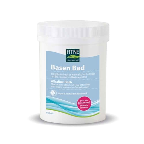 FITNE Bagni, sali da bagno con olio di jojoba biologico e proteine di grano, sostegno dell'equilibrio acido-base, cura della pelle e disintossicazione, senza tensioattivi, vegano (400 g)