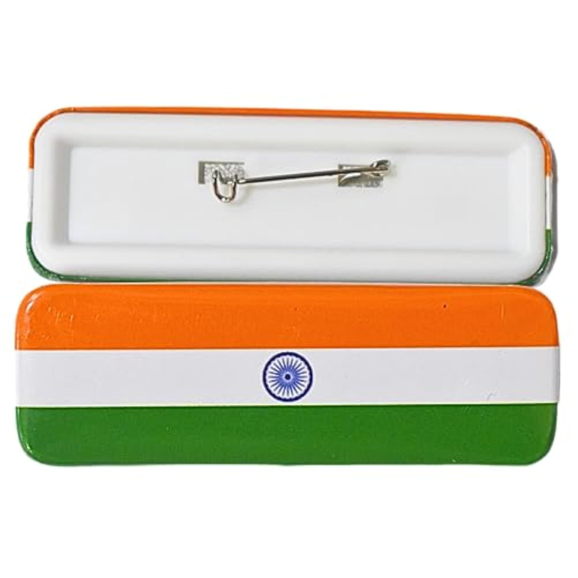 Indian National Flag Rectangular Pinback Badge for Patriotic Occasions