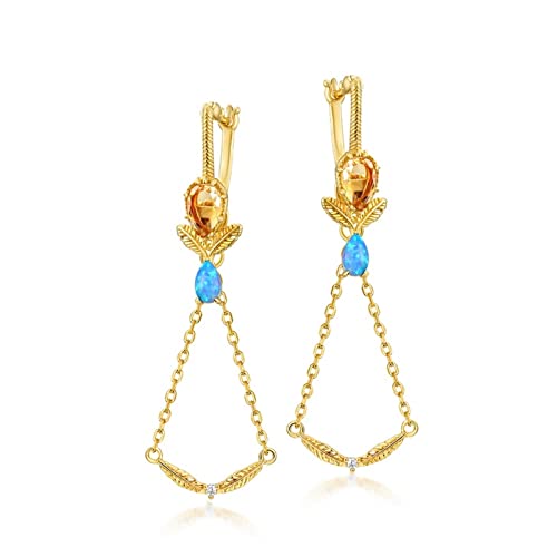 Boucles d'oreilles en argent 925 et opale asymétrique au raffinement plaqué or