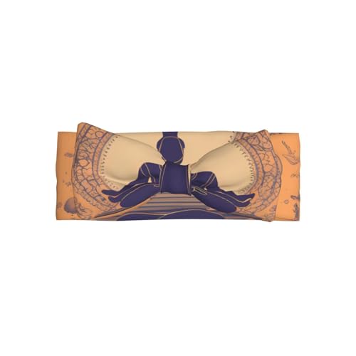 Yoga Meditation Pattern Baby Bow Headband Super Stretchy Soft Bows Hair Accessories for Newborn Infants Toddlers Kids Girls