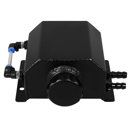 Abaodam Separador de Aceite y Aire para Coche de 1l en Metal Negro Ventilación Mejorada y Diseño Cuadrado para Evitar Desbordamiento de Aceite