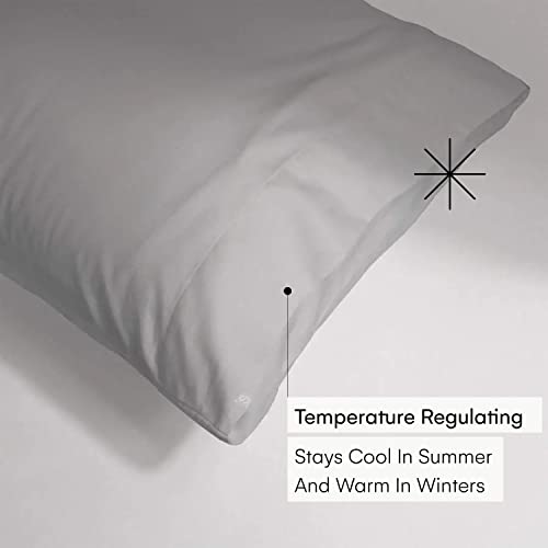 Silvon Anti-Acne Silver Infused Pillowcase | Woven With Pure Silver And Premium Breathable Supima Cotton | Cooling & Silk-Soft (Standard, Silver/Grey) #TOP4