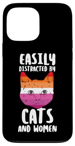LTGBTQ Easy Distracted By Cats Or Women ���p�� ���u���Y�r�A�� �X�}�z�P�[�X iPhone 13 Pro Max �p