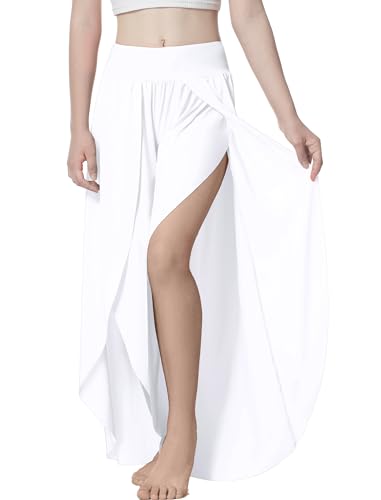 Image of EXARUS Girls Flowy Pants Dance Palazzo Wide Leg Teen Casual Baggy