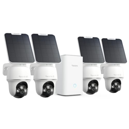 REOLINK Argus PT Ultra 4K Solar Security Camera Outdoor System 4 Pack