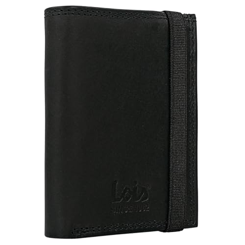 Lois   Cartera de Piel para Hombre   Cartera Hombre Piel con Monedero Interior y Tarjetero, diseño Slim, Cuero auténtico, Regalo Elegante. Proteccion RFID, Negro