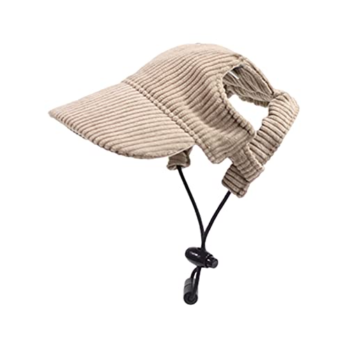 Colcolo Hunde-Schirmmütze, Haustier-Sporthut und Verstellbarer Riemen, Sommer-Reisehut, modische Hunde-Sonnenhut, Haustier-Outdoor-Kappen für kleine Hunde, Khaki XS