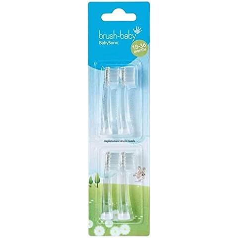 Brush-Baby Babysonic Replacement Heads for Babysonic Electric Toothbrush (18-36 Month (Pack of 4)) Cover