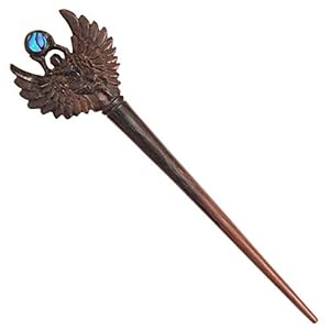81stgeneration Women’s Natural Wood Carved Abalone Goddess Isis Holding Sun Hair Pin Stick Hairpin