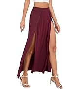 Zando Maxi Skirt with Slit Skirt for Women High Slit Skirt for Women Split Skirts for Women Doubl...