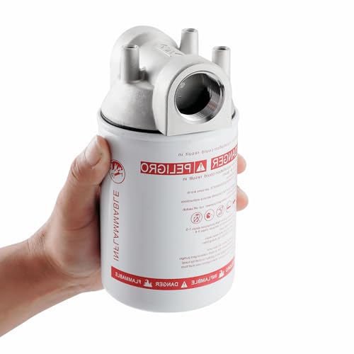 High Flow Fuel Filter, 1 Inch NPT fuel tank filter, 25 GPM 30-Micron Spin-on Cartridge Style For Mobile Portable and Stationary Disel Fuel Transfer Pump Tanks Boat (R18189-30) k82584 filter