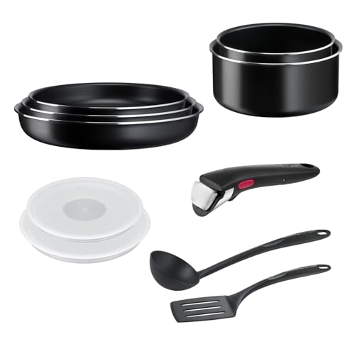Miniatura 4 de Tefal Ingenio Easy On - Juego De 3 Sartenes 2 Cazos Mango Extraíble Accesorios, Sartenes Antiadherentes, Revestimiento Titanio, Thermo-Signal, Apto Lavavajillas Y Horno, No Apto Inducción