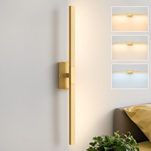 Actask Gold Wandleuchte LED Wandleuchtung 360° einstellbare Beleuchtung...