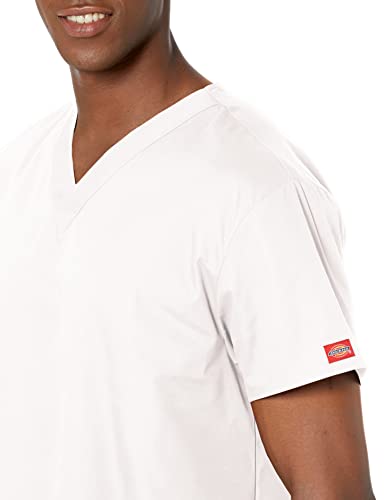 Image of Dickies EDS Signature Scrubs for Women and Scrubs for Men, Unisex One Pocket V-Neck Top in Soft Brushed Poplin 83706