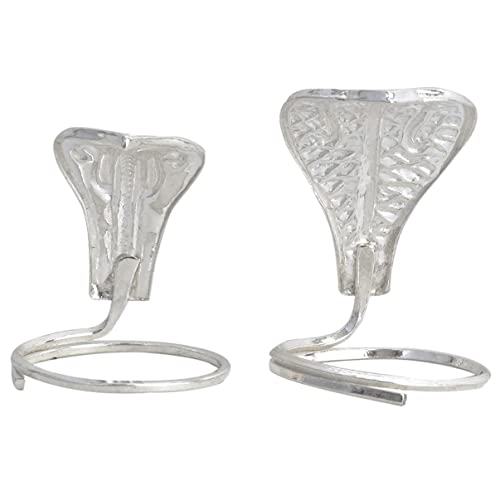 DHRUVS COLLECTION 925 Silver Snake, Nag Nagin Joda for Kaal Sarp Dosha Nivaran, Naag Panchmi Puja, Shiv Pooja, Temple, Shivling, Donation