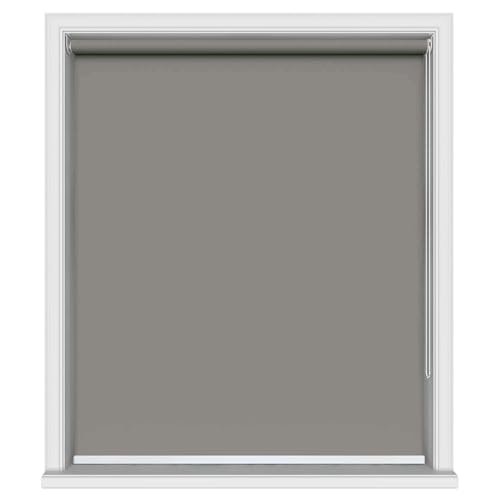 Image of 100% Blackout Roller Blinds for Windows 42 Inch W X 84 Inch L Roll-Up Shades Sun UV Protection for Home & Office, Linen| Heavy Duty in 38 MM Pole