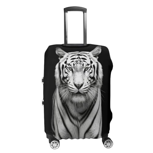Black And White Tiger Suitcase Covers Luggage Protector - Travel Elastic Baggage Case Protective, Washable Anti-scratch Large Suit Case Cover for Suitcases Fits 19-32 Inch Luggages S4