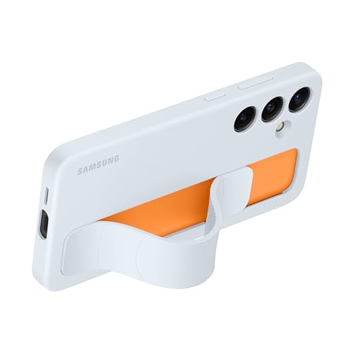 Image of SAMSUNG Galaxy S24+ Plus Standing Grip Phone Case, Protective Silicone Cover with Hand Strap, Kickstand, Durable Design, Soft Touch, US Version, EF-GS926CLEGUS, Light Blue