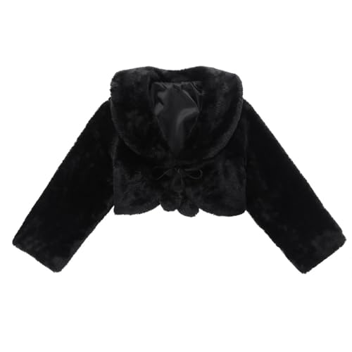 Choomomo Kids Girls Long Sleeve Faux Fur Coat Shawl Tippet Wedding Bridesmaid Party Bolero Shrug Jacket3